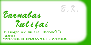 barnabas kulifai business card